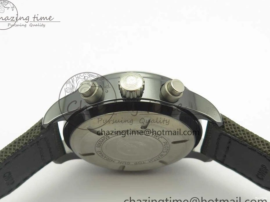 MIROTIME 0821 Classic PILOT IW389001 ZF 1:1 Best Edition Ceramic Case Green Dial on Green Nylon Strap A7750 (Function Same As Genuine) 7160